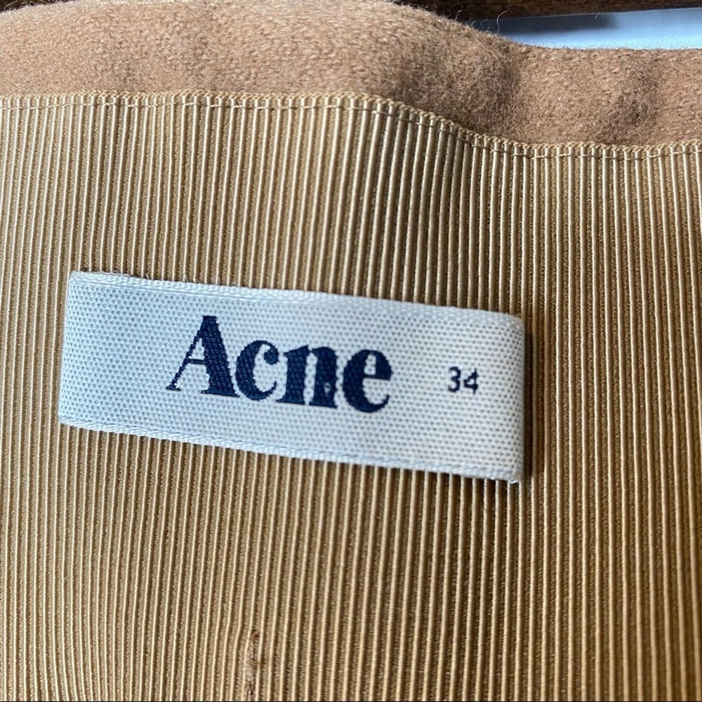 Acne Brooke Camel Turn Up Cropped Slim Trousers - Picture 9 of 10